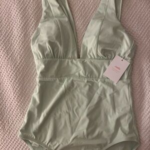 NWT Women's One-Piece Mykonos Swimsuit in Pistachio - Size S Long Torso